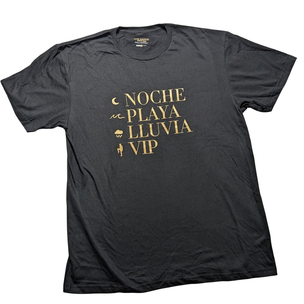 Luis Miguel Tour 2024 Official VIP Merchandise Black Gold Large T-Shirt EUC